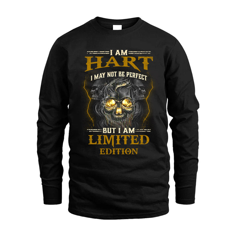 I Am Hart, I May Not Be Perfect, But I Am Limited Edition – Personalized Skull T-Shirt