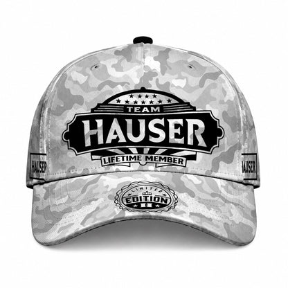 HAUSER TC01 HH79 Team Your Name Hat, Personalized Camo Baseball Cap, Custom Family Gift, Gift for Him Her