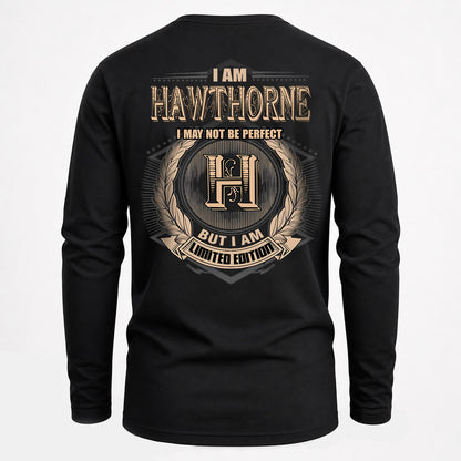 HAWTHORNE 2K-101–Personalized Name Quote Apparel “I Am NAME May Not Be Perfect But I Am Limited Edition”