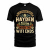 HAYDEN TT898-K6-229 – Personalized Funny Camping Quote Apparel “The Adventure Begins When The WiFi Ends”