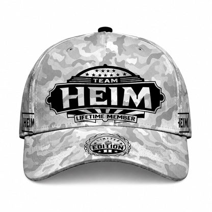 HEIM TC01 HH79 Team Your Name Hat, Personalized Camo Baseball Cap, Custom Family Gift, Gift for Him Her