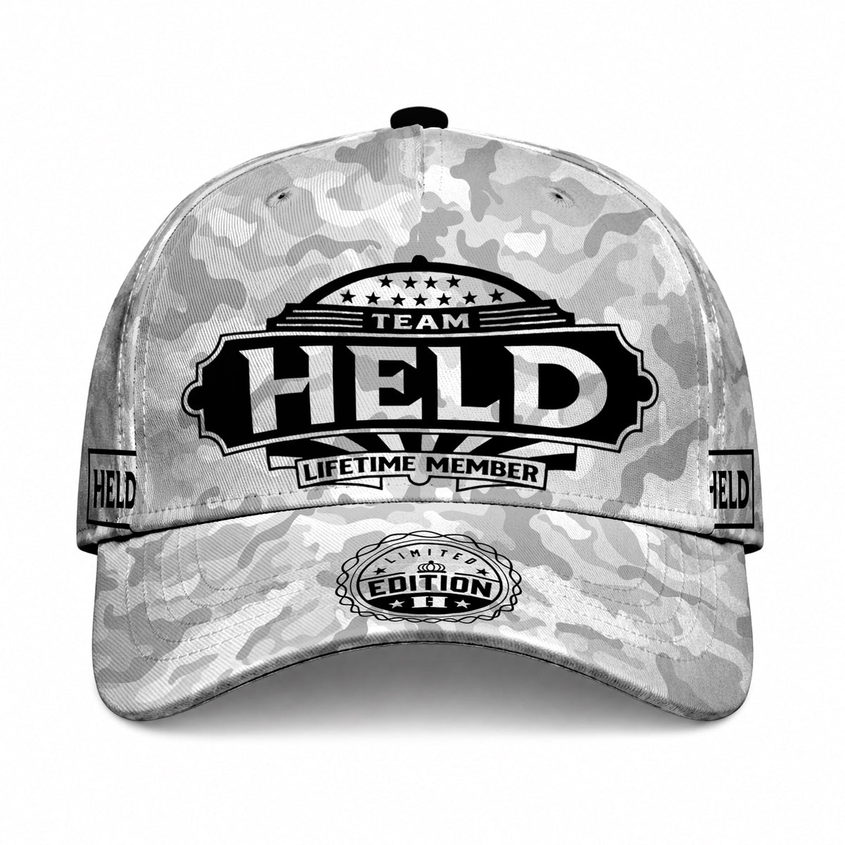 HELD TC01 HH79 Team Your Name Hat, Personalized Camo Baseball Cap, Custom Family Gift, Gift for Him Her