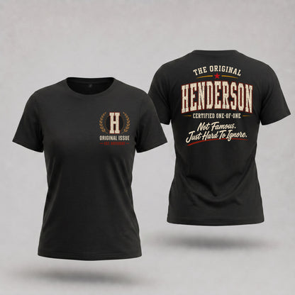 HENDERSON W65-F6-168 – Personalized Original Issue Apparel “The Original NAME Certified One-of-One"