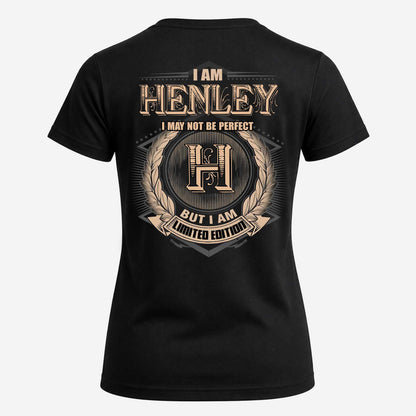 HENLEY 2K-101–Personalized Name Quote Apparel “I Am NAME May Not Be Perfect But I Am Limited Edition”