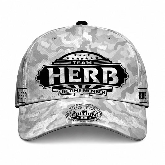 HERB TC01 HH79 Team Your Name Hat, Personalized Camo Baseball Cap, Custom Family Gift, Gift for Him Her