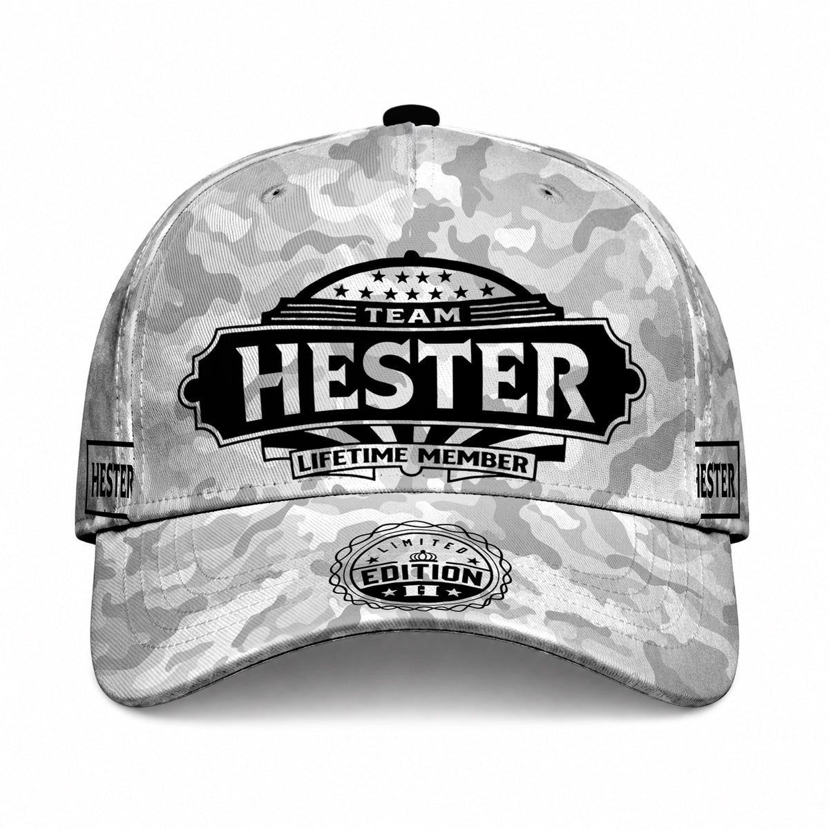 HESTER TC01 HH79 Team Your Name Hat, Personalized Camo Baseball Cap, Custom Family Gift, Gift for Him Her
