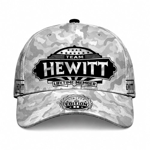 HEWITT TC01 HH79 Team Your Name Hat, Personalized Camo Baseball Cap, Custom Family Gift, Gift for Him Her
