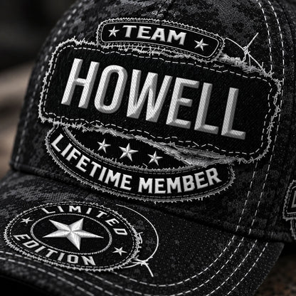 HOWELL TC03 HH79  Personalized Black Camo Baseball Cap, Custom Name Family Hat