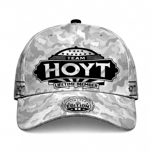 HOYT TC01 HH79 Team Your Name Hat, Personalized Camo Baseball Cap, Custom Family Gift, Gift for Him Her