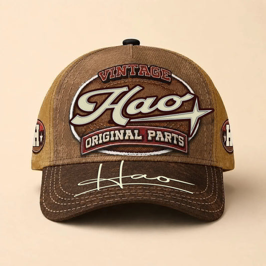 HAO TC02 HH79  Personalized Name Baseball Cap, Vintage Retro Hat, Custom Gift for Him & Her