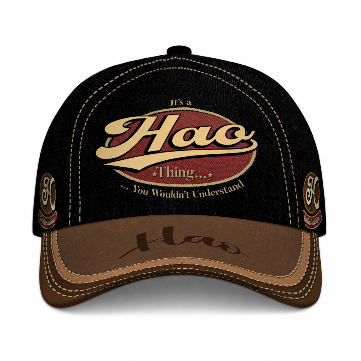 HAO  TC06 HH79 Personalized Distressed Baseball Cap, Custom Retro Trucker Hat, Statement Dad Cap
