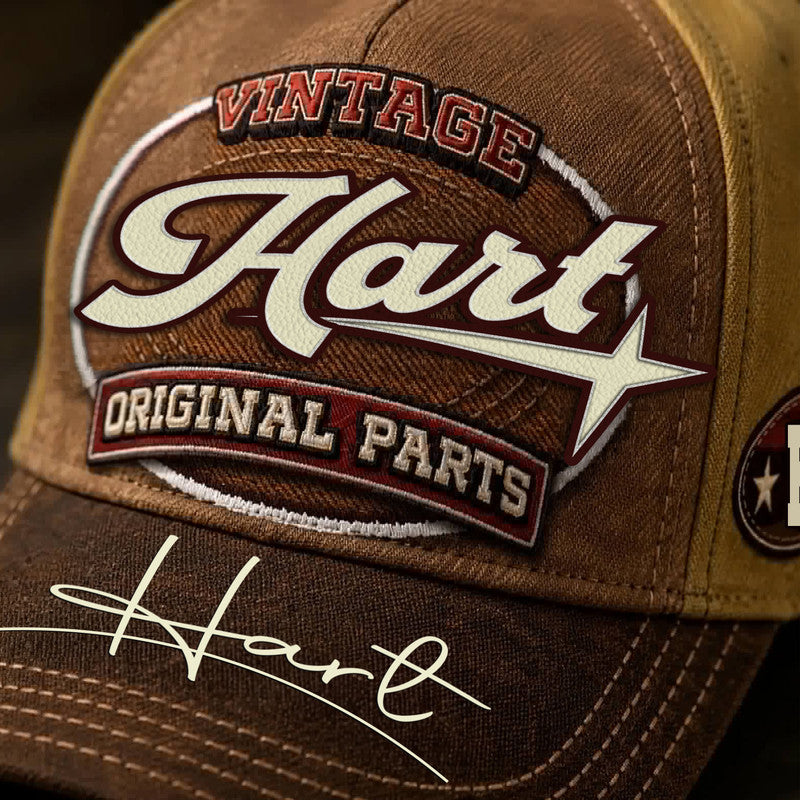 HART TC02 HH79  Personalized Name Baseball Cap, Vintage Retro Hat, Custom Gift for Him & Her