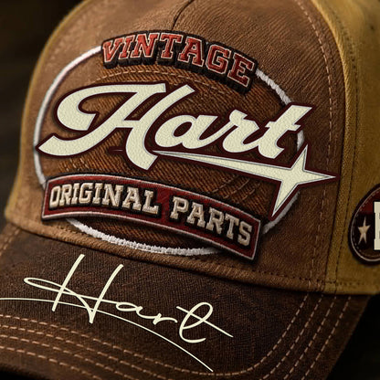 HART TC02 HH79  Personalized Name Baseball Cap, Vintage Retro Hat, Custom Gift for Him & Her