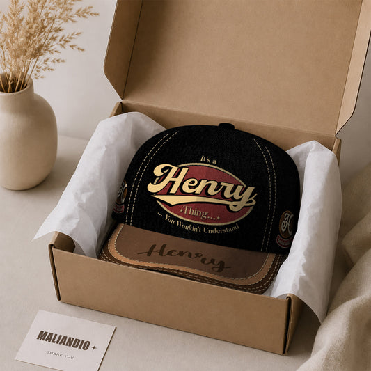 HENRY  TC06 HH79 Personalized Distressed Baseball Cap, Custom Retro Trucker Hat, Statement Dad Cap