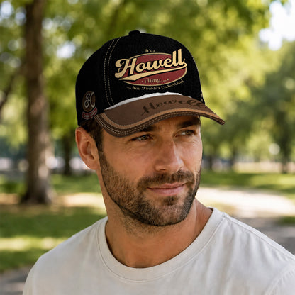 HOWELL  TC06 HH79 Personalized Distressed Baseball Cap, Custom Retro Trucker Hat, Statement Dad Cap