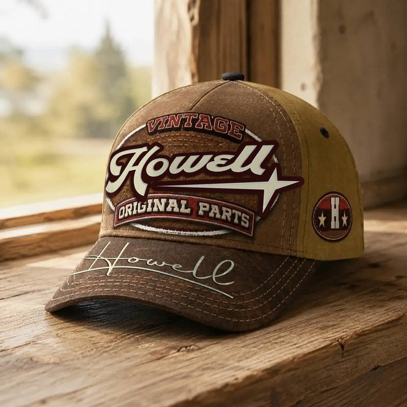 HOWELL TC02 HH79  Personalized Name Baseball Cap, Vintage Retro Hat, Custom Gift for Him & Her
