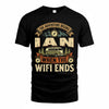 IAN TT898-K6-229 – Personalized Funny Camping Quote Apparel “The Adventure Begins When The WiFi Ends”