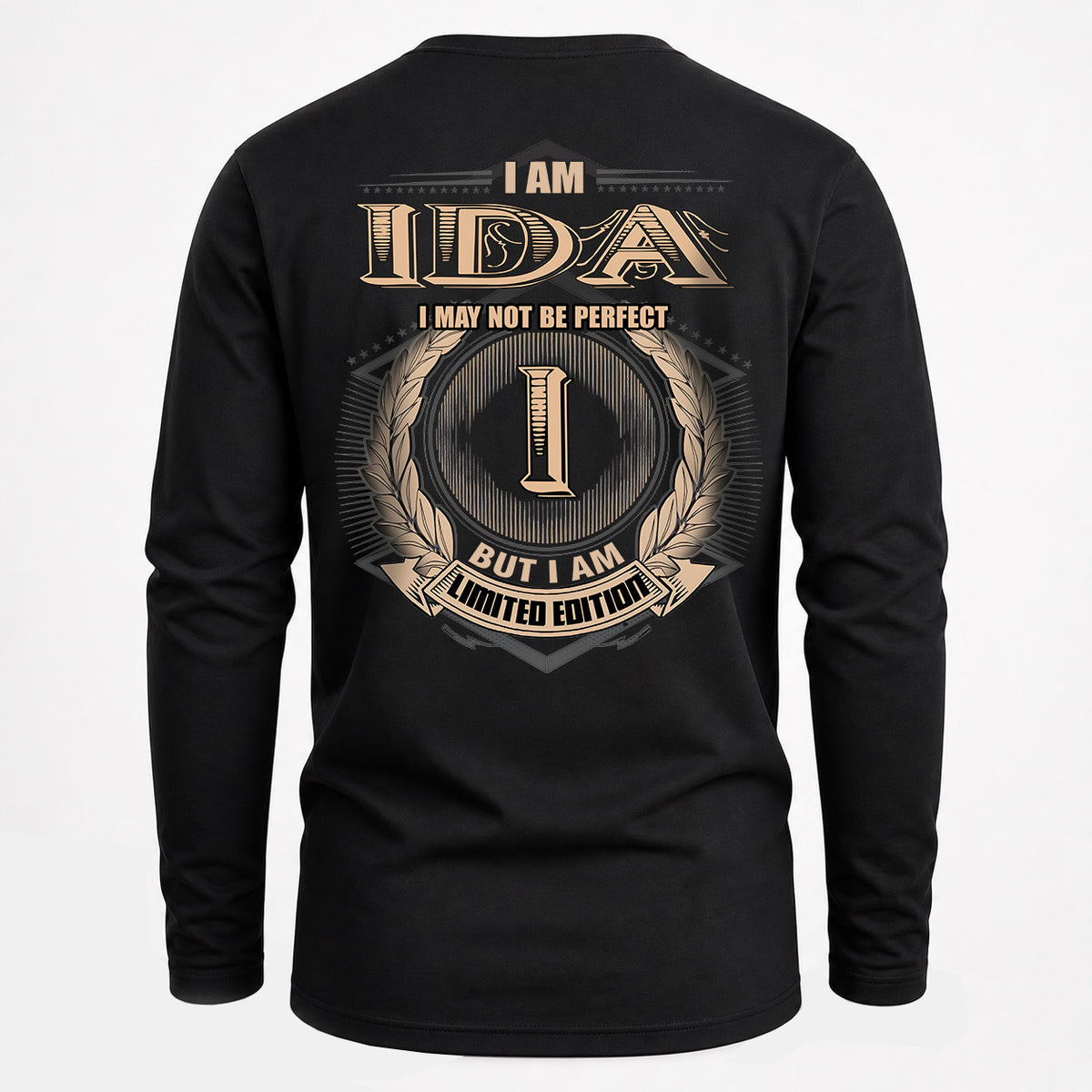 IDA 2K-101–Personalized Name Quote Apparel “I Am NAME May Not Be Perfect But I Am Limited Edition”