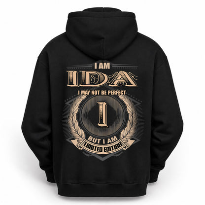 IDA 2K-101–Personalized Name Quote Apparel “I Am NAME May Not Be Perfect But I Am Limited Edition”