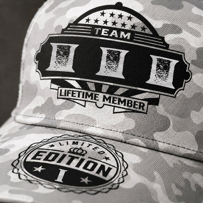 III TC01 HH79 Team Your Name Hat, Personalized Camo Baseball Cap, Custom Family Gift, Gift for Him Her