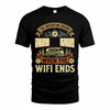 II TT898-K6-229 – Personalized Funny Camping Quote Apparel “The Adventure Begins When The WiFi Ends”