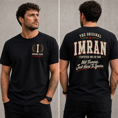 IMRAN W65-F6-168 – Personalized Original Issue Apparel “The Original NAME Certified One-of-One"