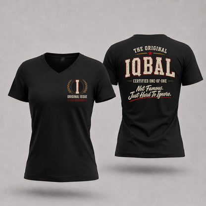 IQBAL W65-F6-168 – Personalized Original Issue Apparel “The Original NAME Certified One-of-One"