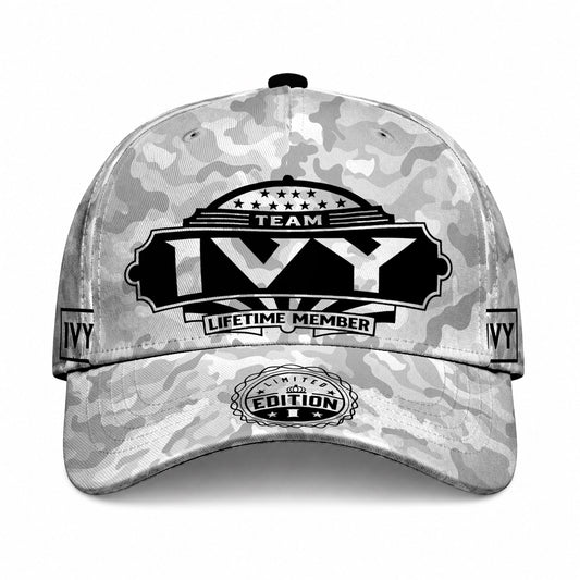 IVY TC01 HH79 Team Your Name Hat, Personalized Camo Baseball Cap, Custom Family Gift, Gift for Him Her