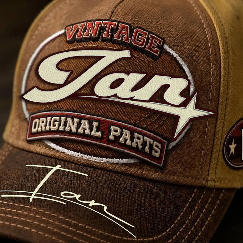 IAN TC02 HH79  Personalized Name Baseball Cap, Vintage Retro Hat, Custom Gift for Him & Her