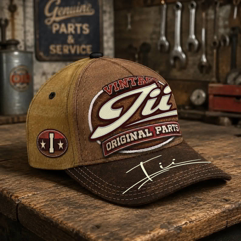 III TC02 HH79  Personalized Name Baseball Cap, Vintage Retro Hat, Custom Gift for Him & Her