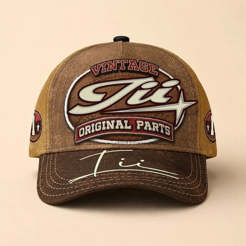 III TC02 HH79  Personalized Name Baseball Cap, Vintage Retro Hat, Custom Gift for Him & Her
