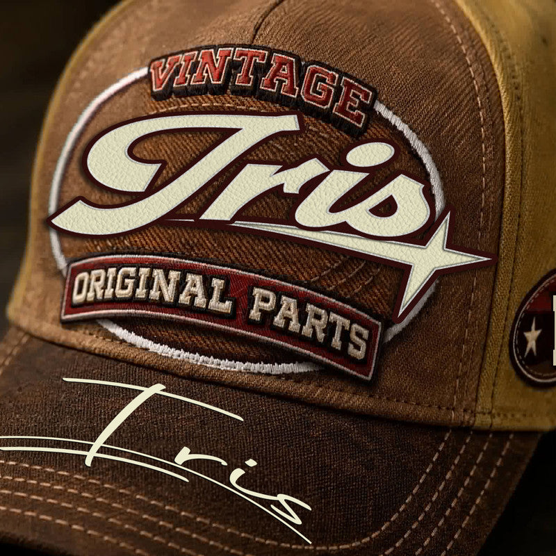 IRIS TC02 HH79  Personalized Name Baseball Cap, Vintage Retro Hat, Custom Gift for Him & Her