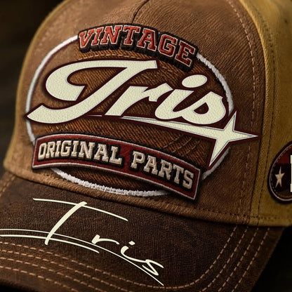 IRIS TC02 HH79  Personalized Name Baseball Cap, Vintage Retro Hat, Custom Gift for Him & Her