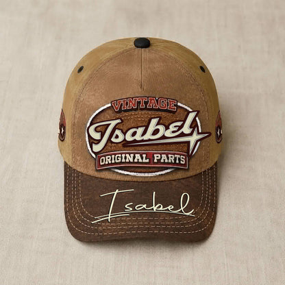 ISABEL TC02 HH79  Personalized Name Baseball Cap, Vintage Retro Hat, Custom Gift for Him & Her