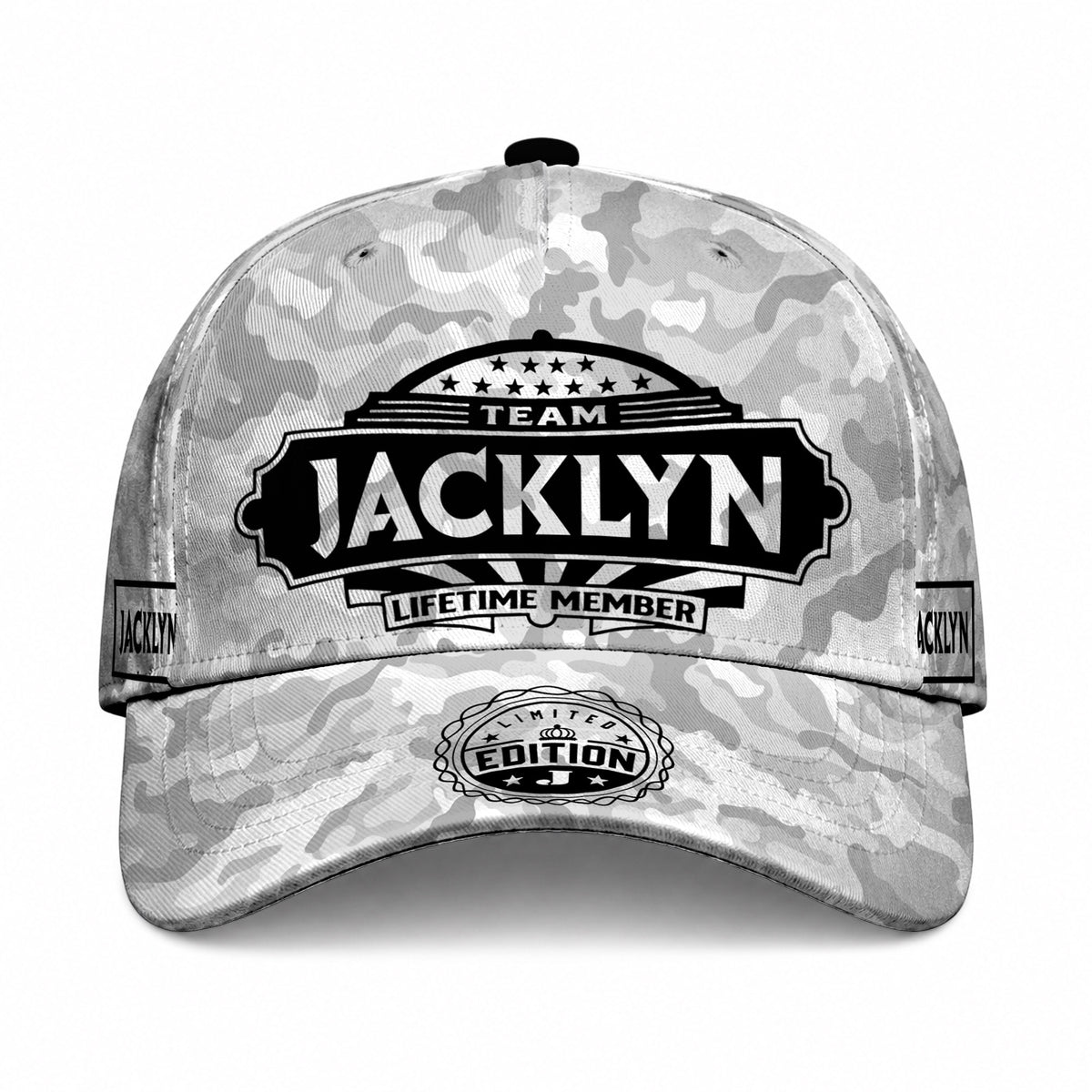 JACKLYN TC01 HH79 Team Your Name Hat, Personalized Camo Baseball Cap, Custom Family Gift, Gift for Him Her