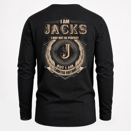JACKS 2K-101–Personalized Name Quote Apparel “I Am NAME May Not Be Perfect But I Am Limited Edition”