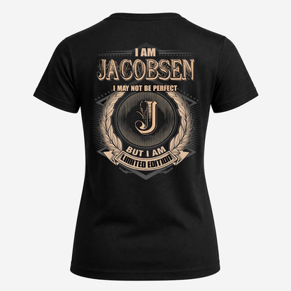 JACOBSEN 2K-101–Personalized Name Quote Apparel “I Am NAME May Not Be Perfect But I Am Limited Edition”