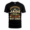 JADE TT898-K6-229 – Personalized Funny Camping Quote Apparel “The Adventure Begins When The WiFi Ends”