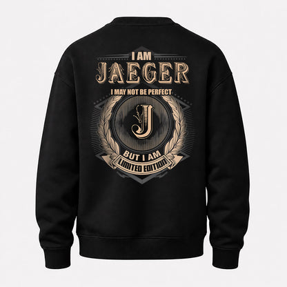 JAEGER 2K-101–Personalized Name Quote Apparel “I Am NAME May Not Be Perfect But I Am Limited Edition”