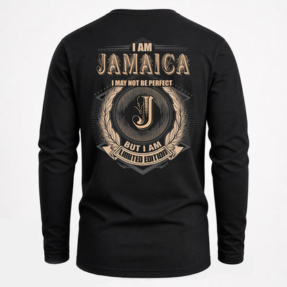 JAMAICA 2K-101–Personalized Name Quote Apparel “I Am NAME May Not Be Perfect But I Am Limited Edition”