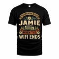 JAMIE TT898-K6-229 – Personalized Funny Camping Quote Apparel “The Adventure Begins When The WiFi Ends”