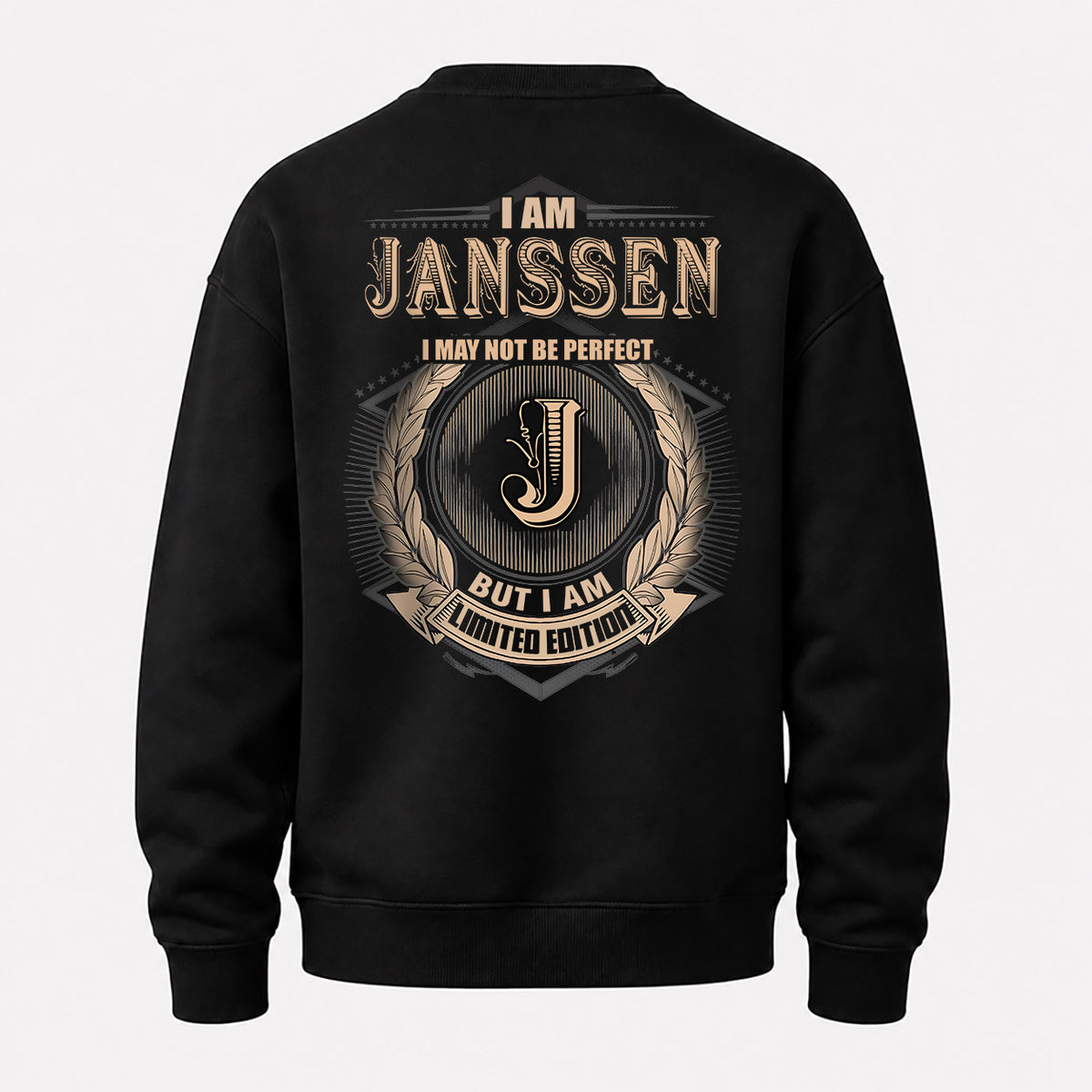JANSSEN 2K-101–Personalized Name Quote Apparel “I Am NAME May Not Be Perfect But I Am Limited Edition”
