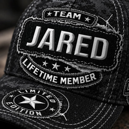 JARED TC03 HH79  Personalized Black Camo Baseball Cap, Custom Name Family Hat