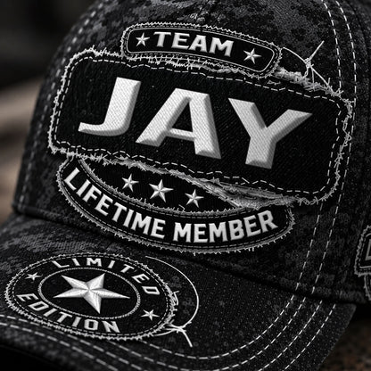 JAY TC03 HH79  Personalized Black Camo Baseball Cap, Custom Name Family Hat