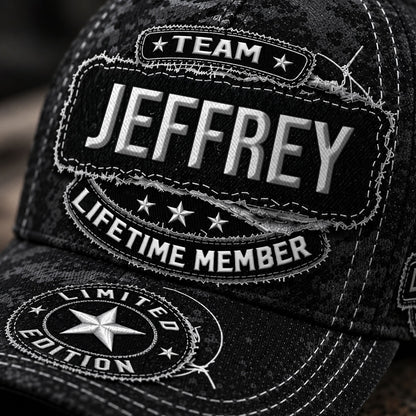 JEFFREY TC03 HH79  Personalized Black Camo Baseball Cap, Custom Name Family Hat