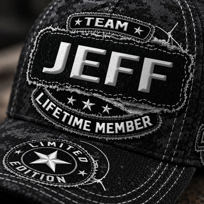 JEFF TC03 HH79  Personalized Black Camo Baseball Cap, Custom Name Family Hat