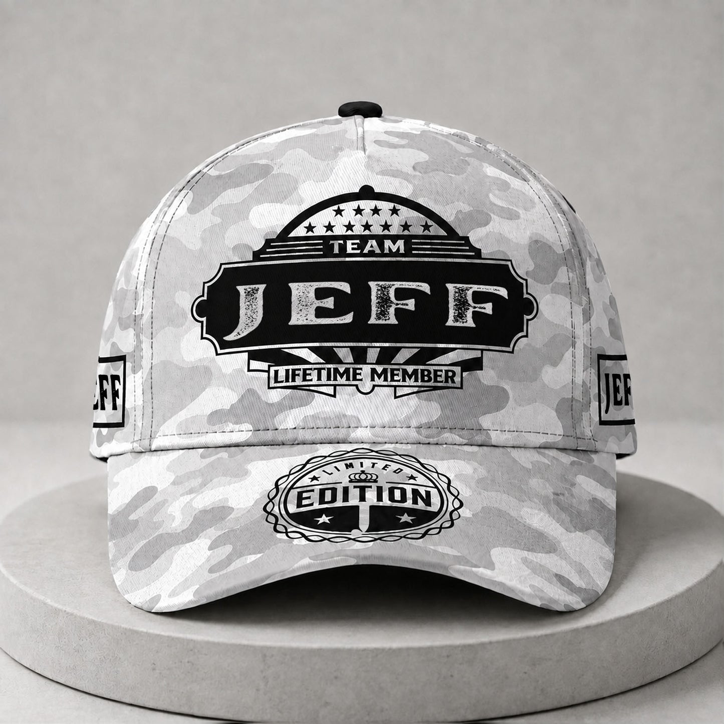 JEFF TC01 HH79 Team Your Name Hat, Personalized Camo Baseball Cap, Custom Family Gift, Gift for Him Her