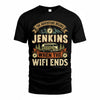 JENKINS TT898-K6-229 – Personalized Funny Camping Quote Apparel “The Adventure Begins When The WiFi Ends”