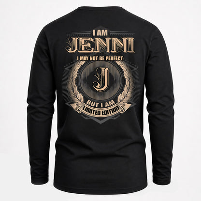 JENNI 2K-101–Personalized Name Quote Apparel “I Am NAME May Not Be Perfect But I Am Limited Edition”