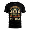JESS TT898-K6-229 – Personalized Funny Camping Quote Apparel “The Adventure Begins When The WiFi Ends”